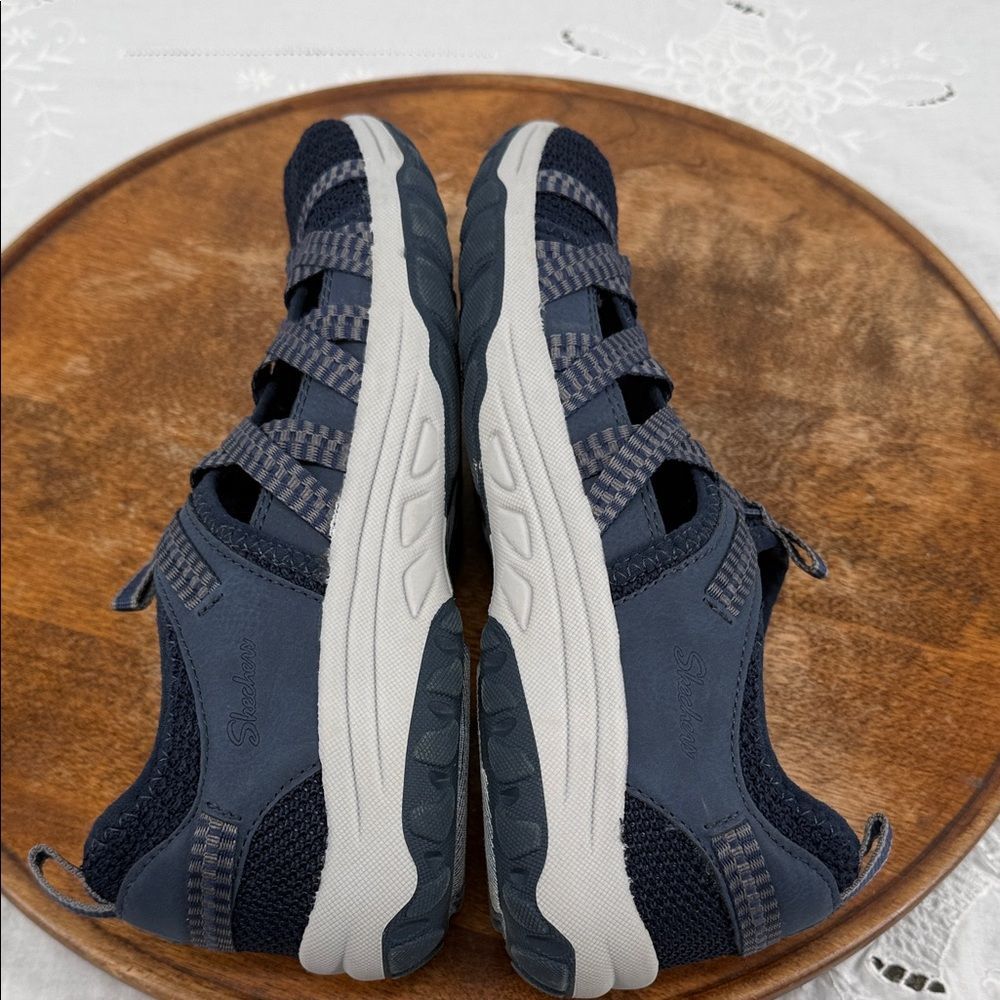 Skechers Shoes Wm 9.5 Reggae Fest 2.0 Happy Getaway Navy Blue Sneakers - Picture 7 of 11